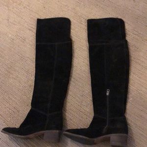 Suede coach over the knee boots